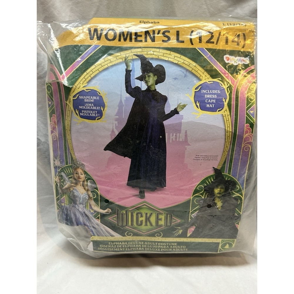 Elphaba Deluxe Wicked Witch Costume Cosplay Halloween Adult L 12/14